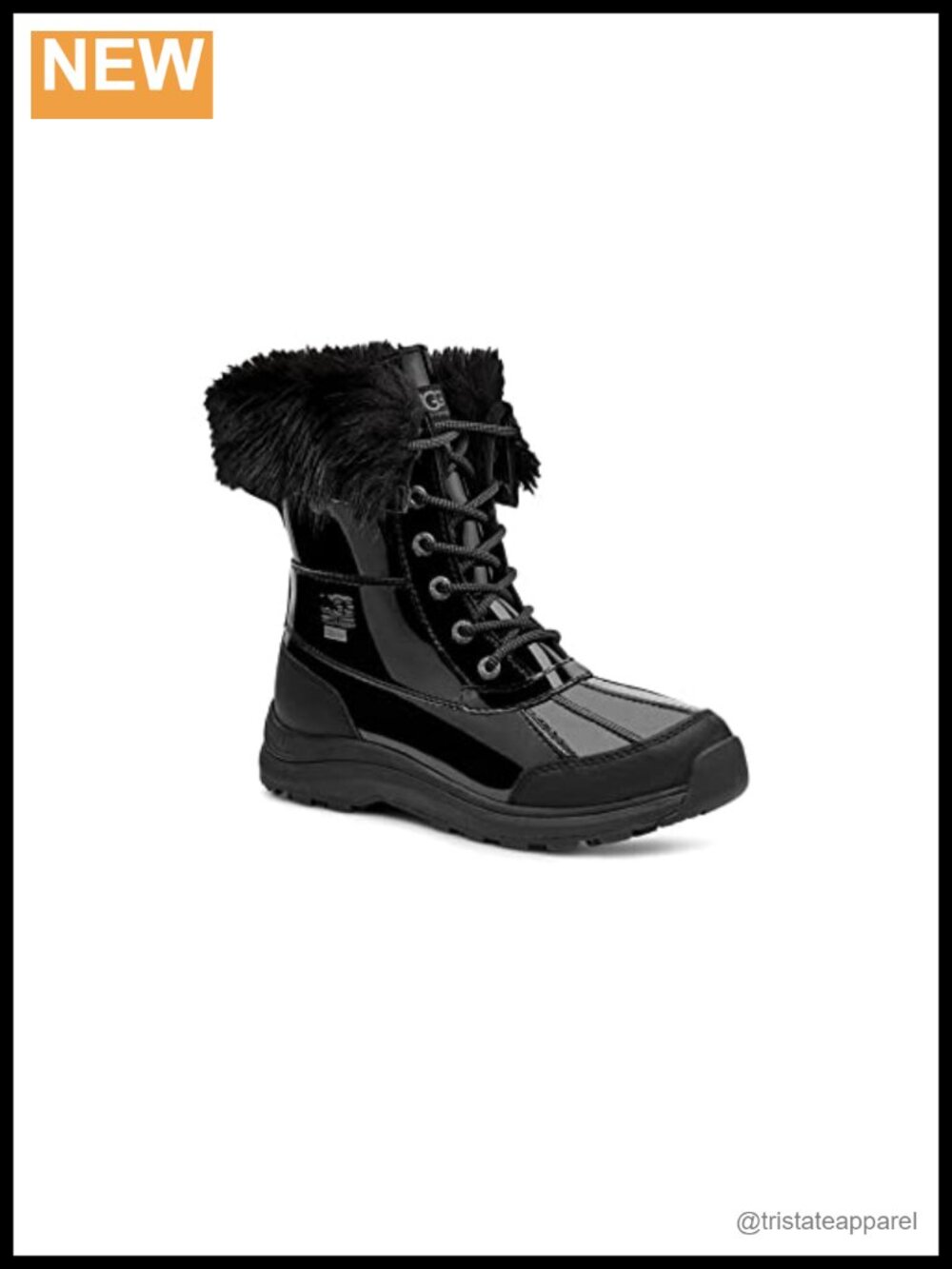 Waterproof Leather Winter Snow Boots, Calf High Lace Up, Faux Fur Trim, 200g